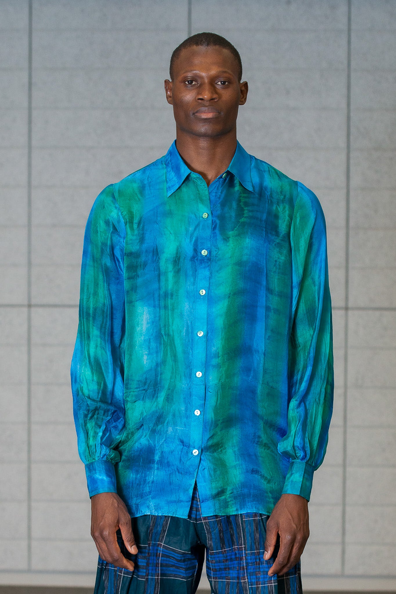 Horizon Blue Silk Shirt
