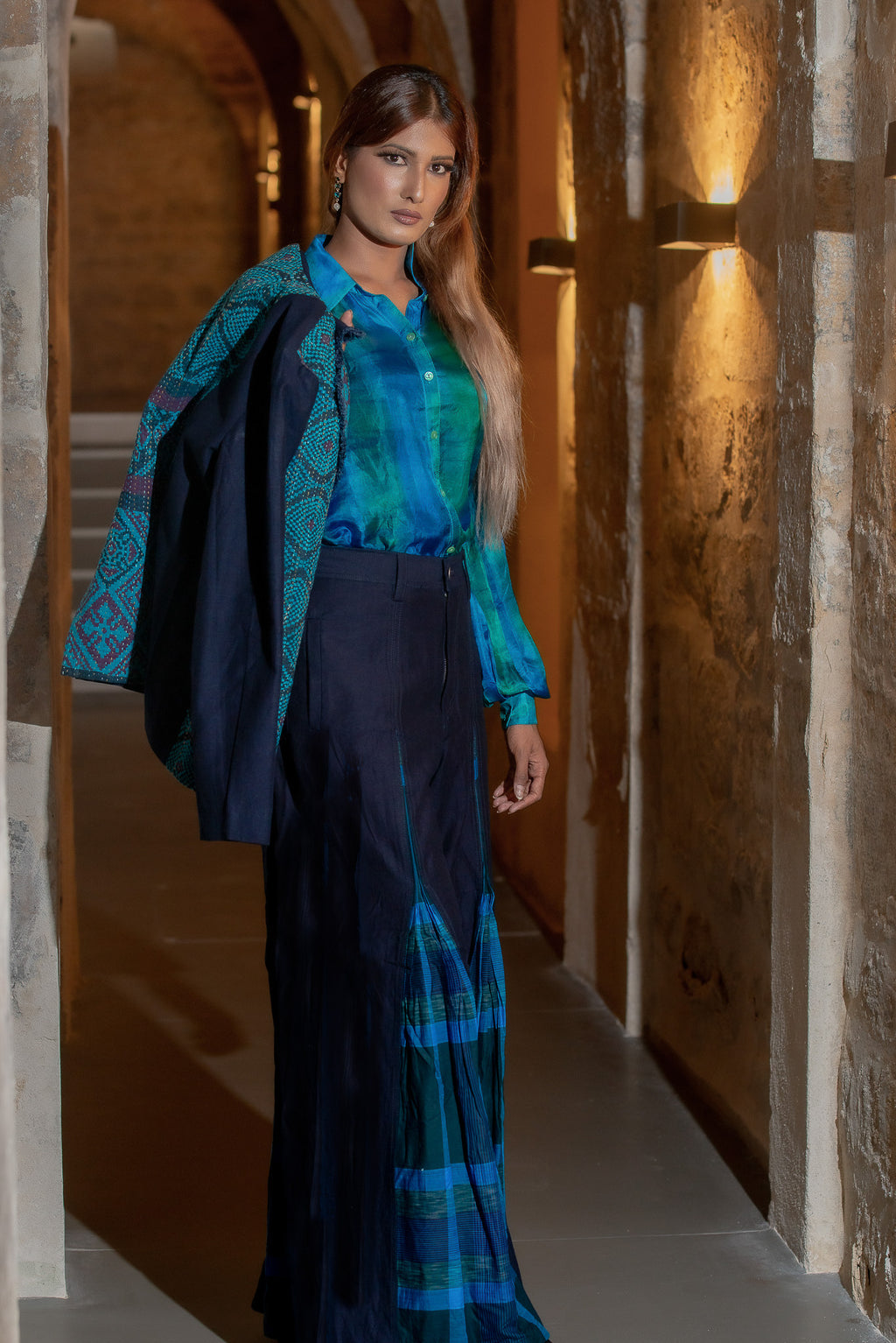 Horizon Blue Silk Shirt