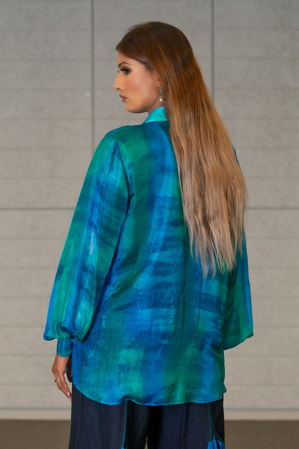 Horizon Blue Silk Shirt