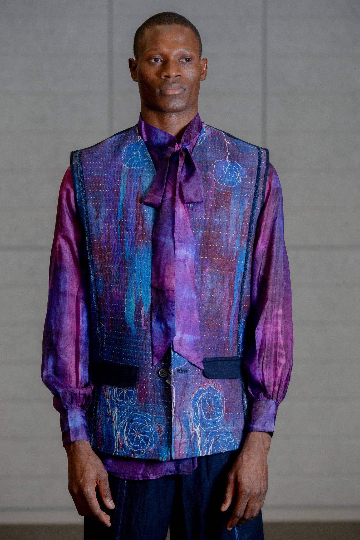 Cosmic Purple Kantha Jacket