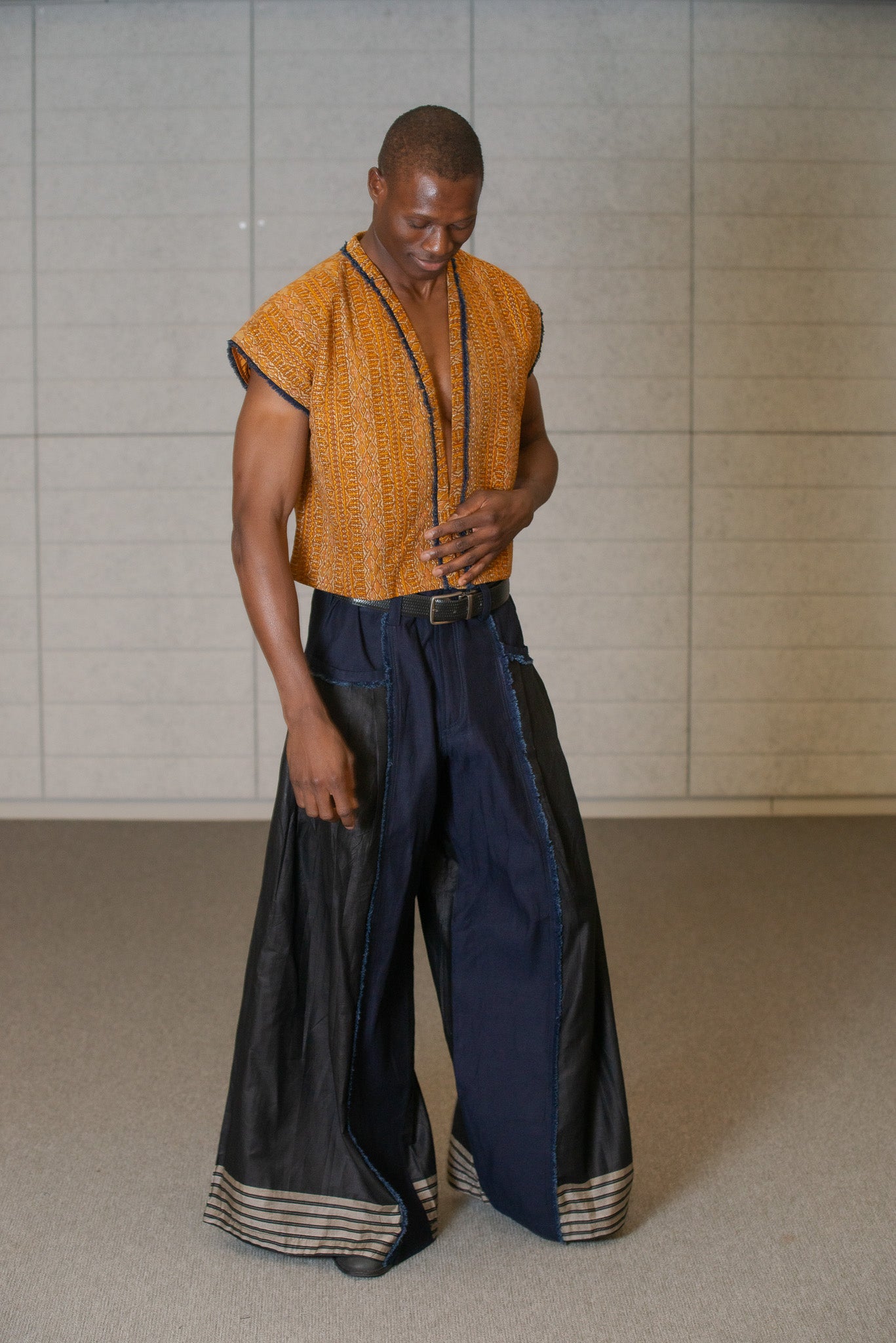 Black Blue Bengal Pants