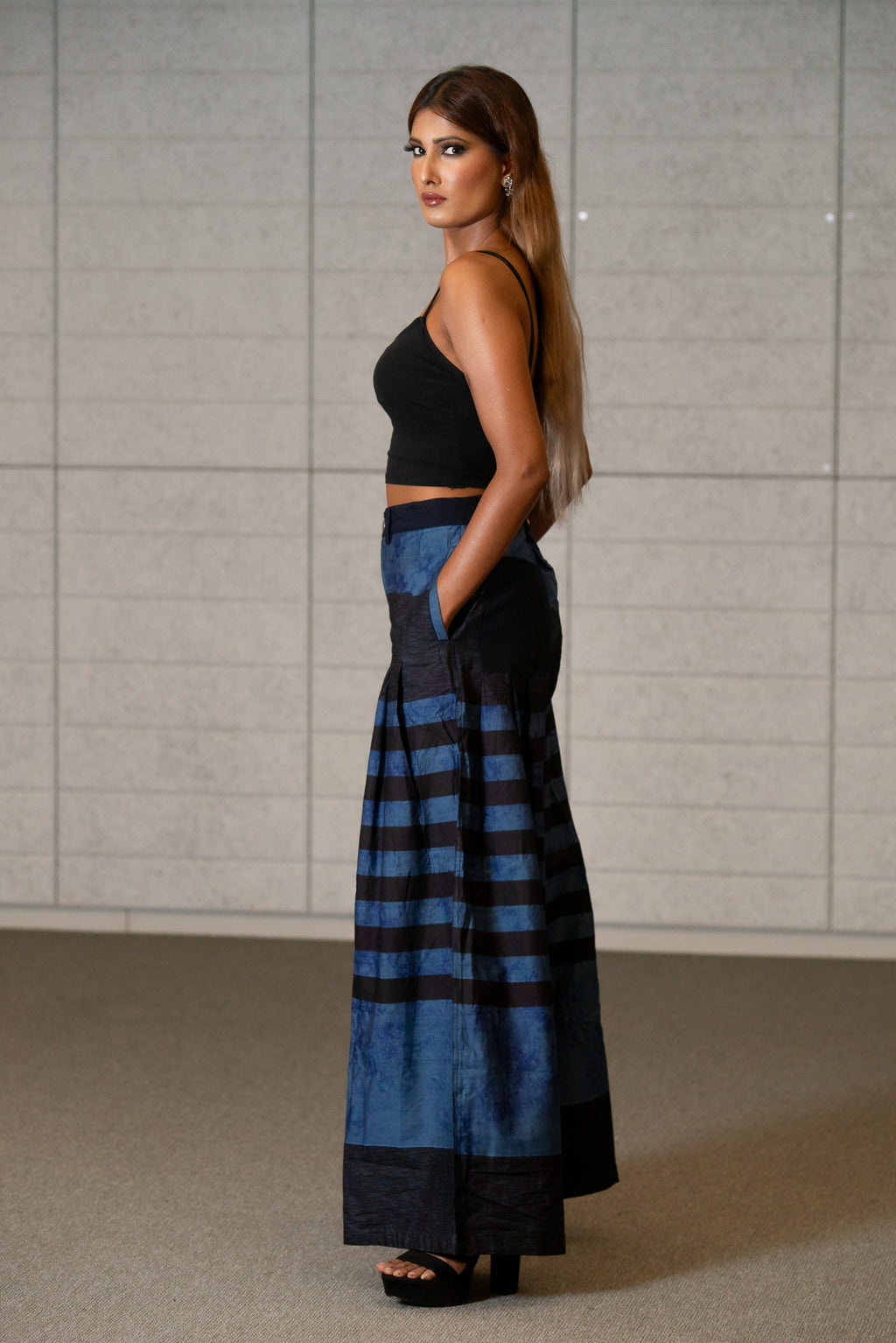 Blue Stripe Bengal Pants