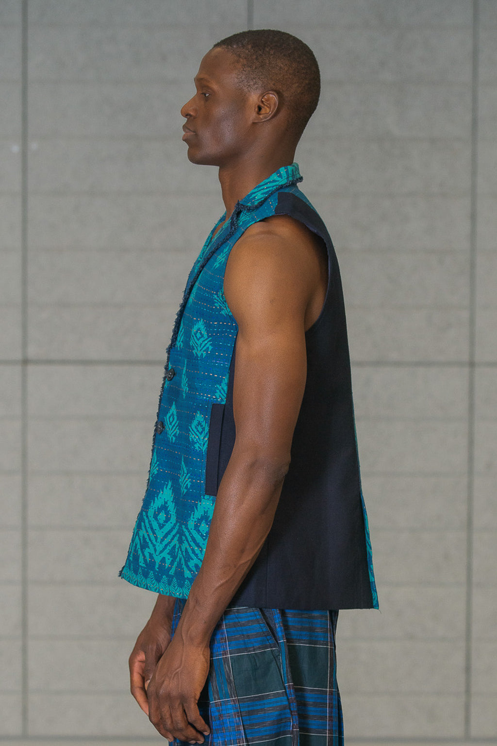Turquoise Blue Kantha Vest