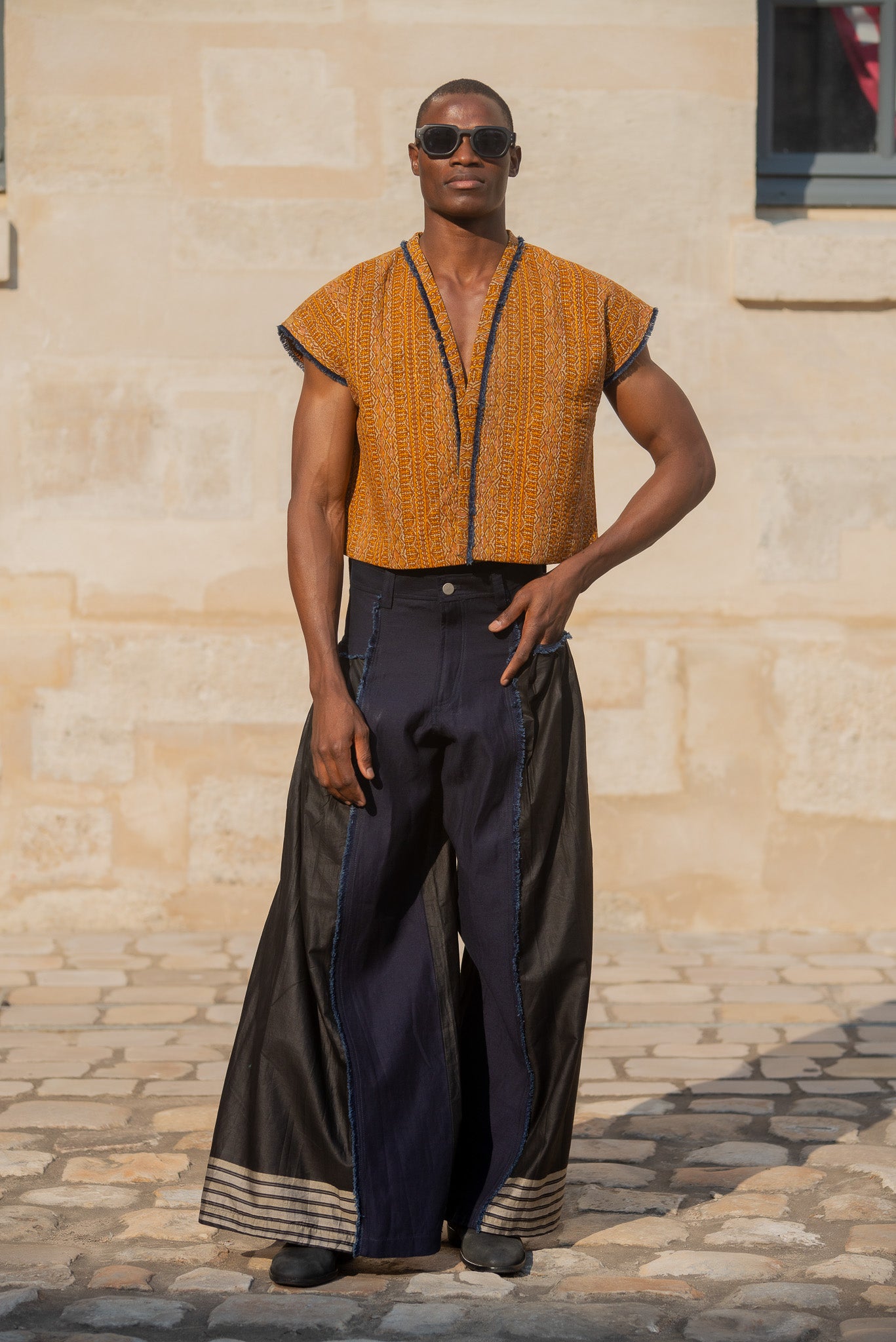 Black Blue Bengal Pants