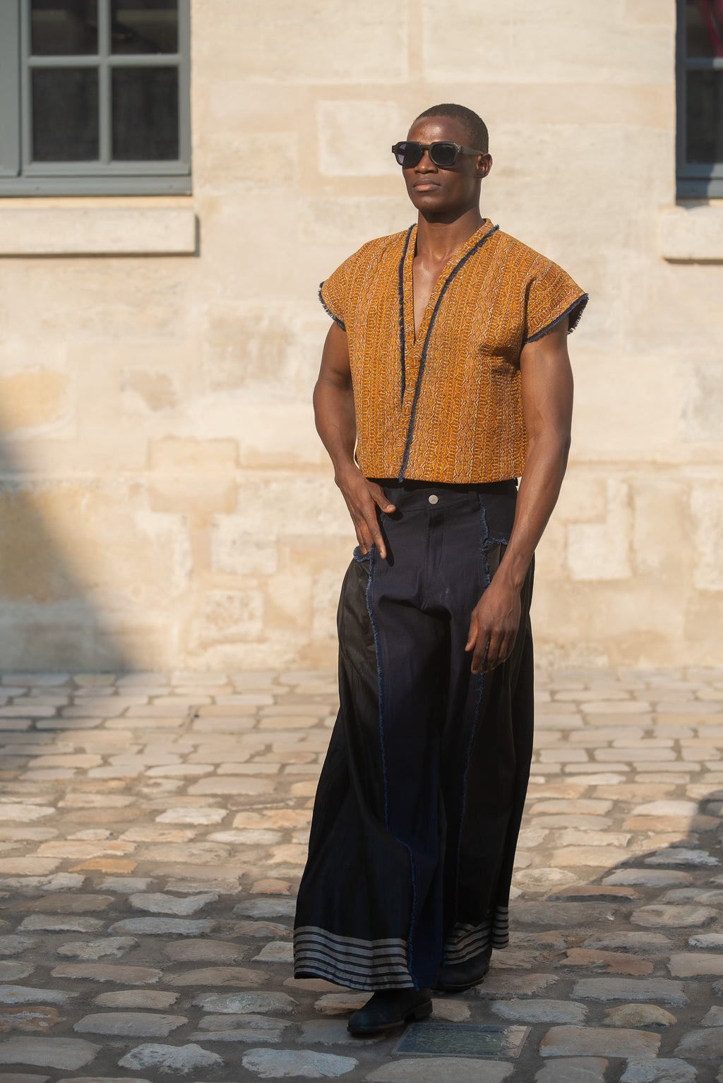 Black Blue Bengal Pants