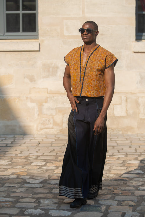 Black Blue Bengal Pants