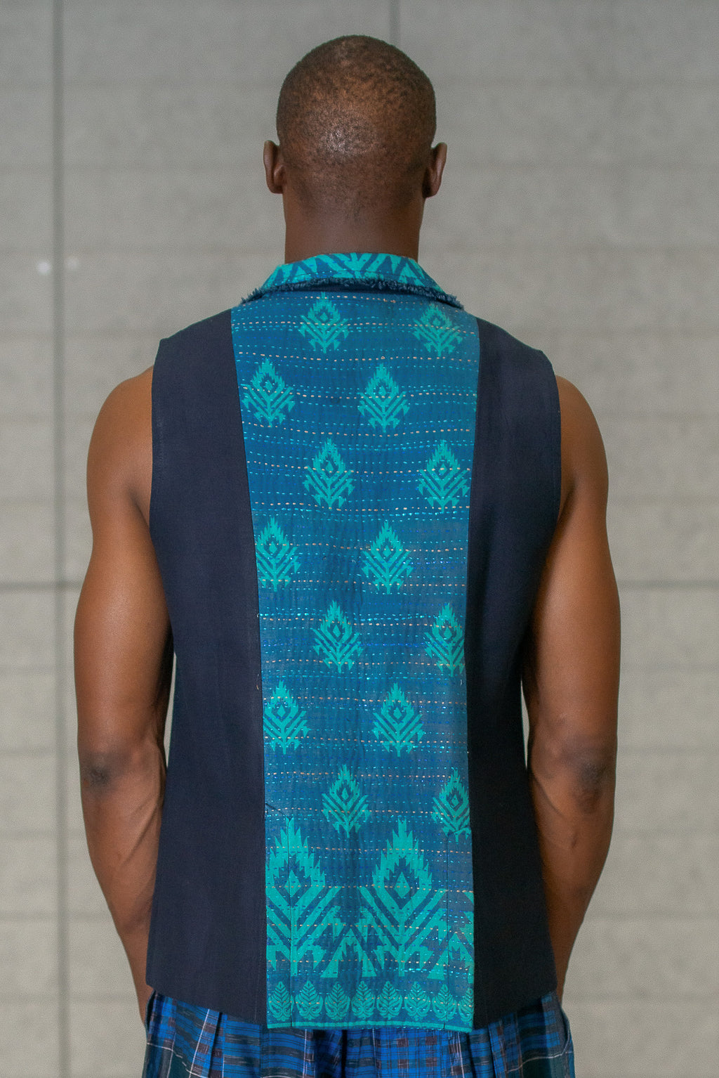 Turquoise Blue Kantha Vest