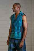 Turquoise Blue Kantha Vest