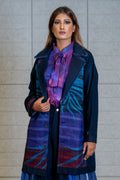 Purple Turquoise Kantha Long Coat